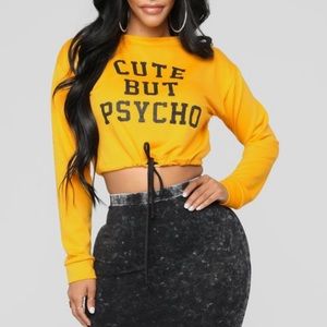 Cute But Psycho Light Weight Longsleeve Drawstring